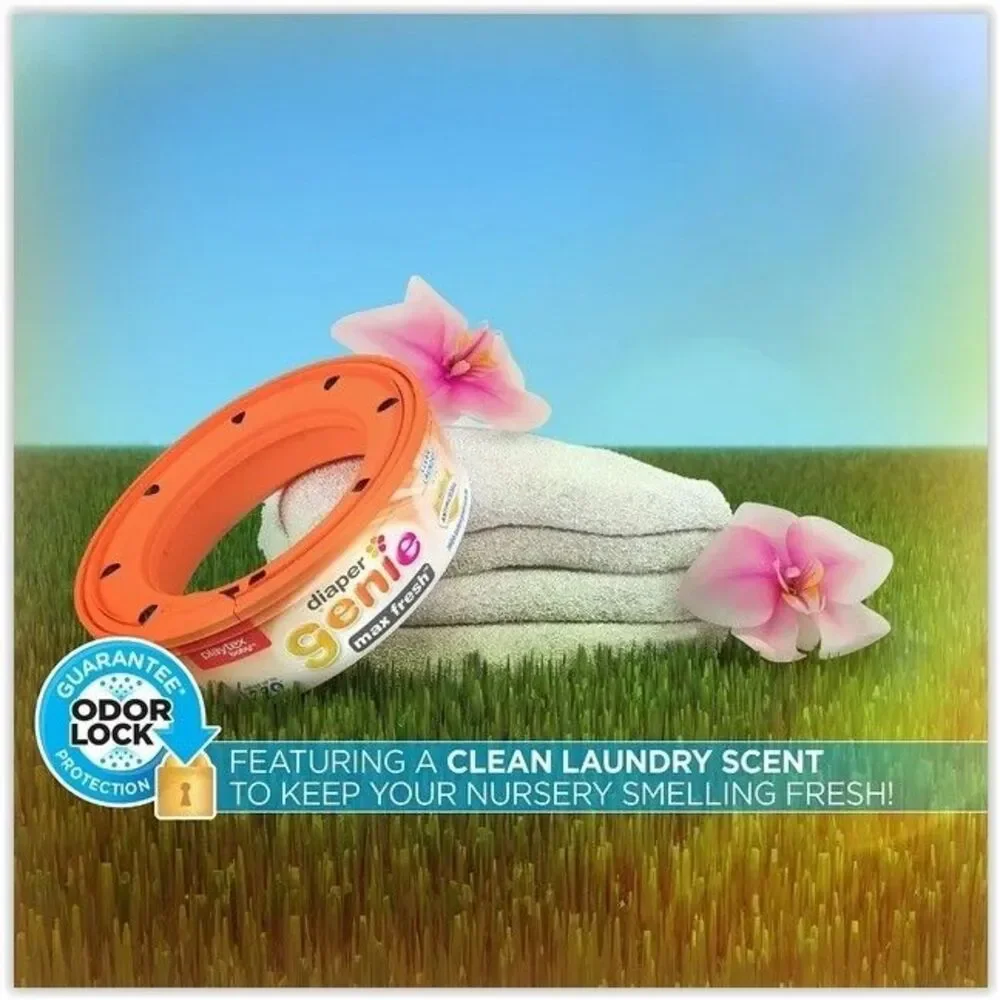 Playtex Baby Diaper Genie Clean Odor Lock Laundry Scent Refills 1080ct - 4 pack